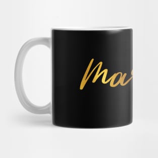 Marissa Name Hand Lettering in Faux Gold Letters Mug